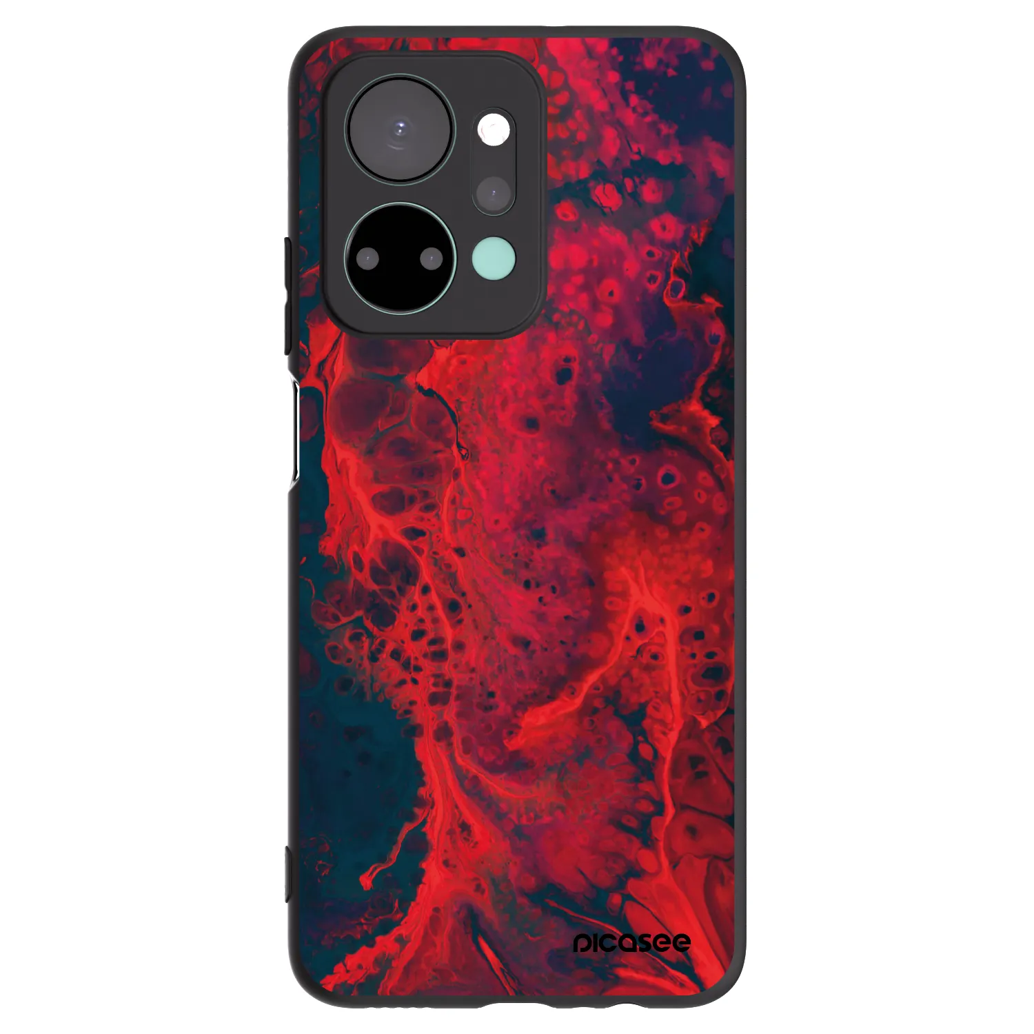 Picasee silikonový černý obal pro Honor X7a - Organic red
