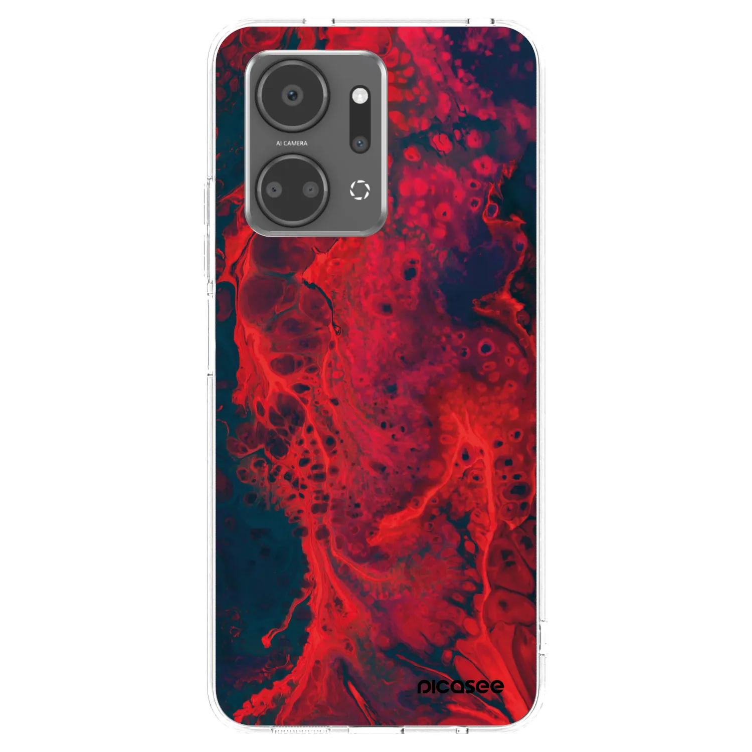 Picasee silikonový průhledný obal pro Honor X7a - Organic red