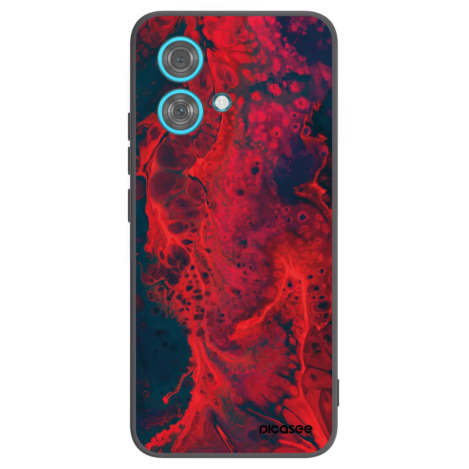 Picasee silikonový černý obal pro Motorola Edge 40 Neo - Organic red