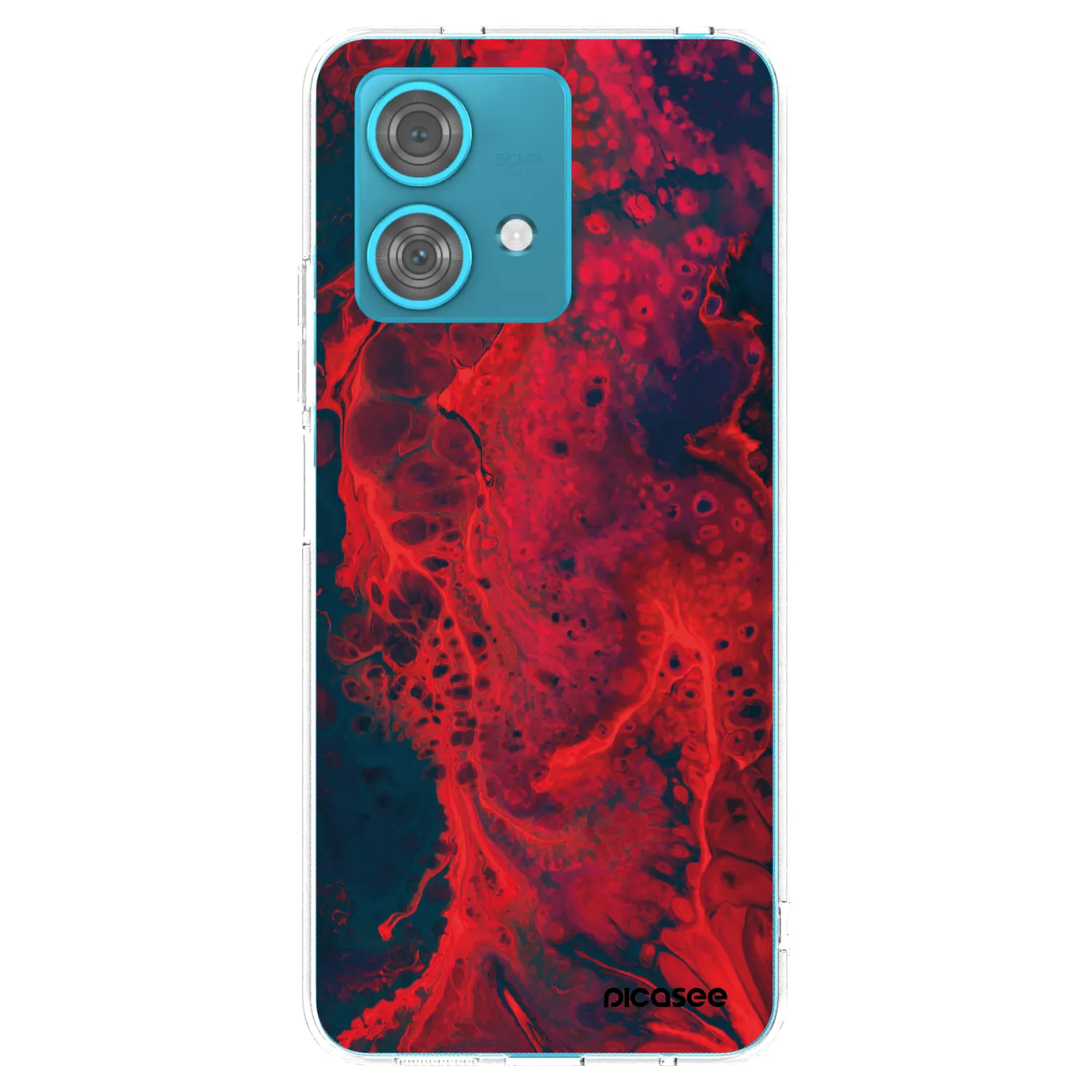 Picasee silikonový průhledný obal pro Motorola Edge 40 Neo - Organic red