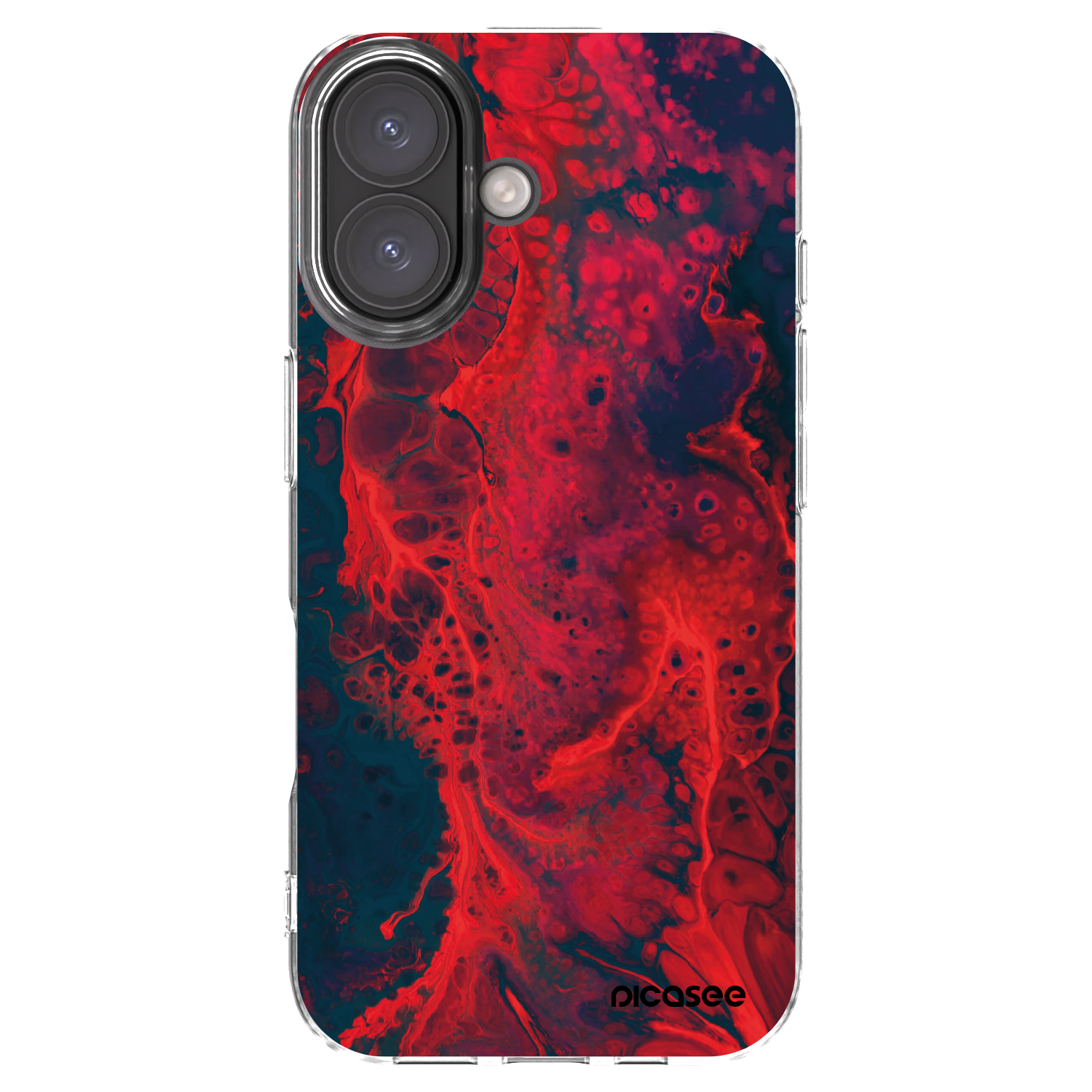 Picasee silikonový průhledný obal pro Apple iPhone 16 - Organic red