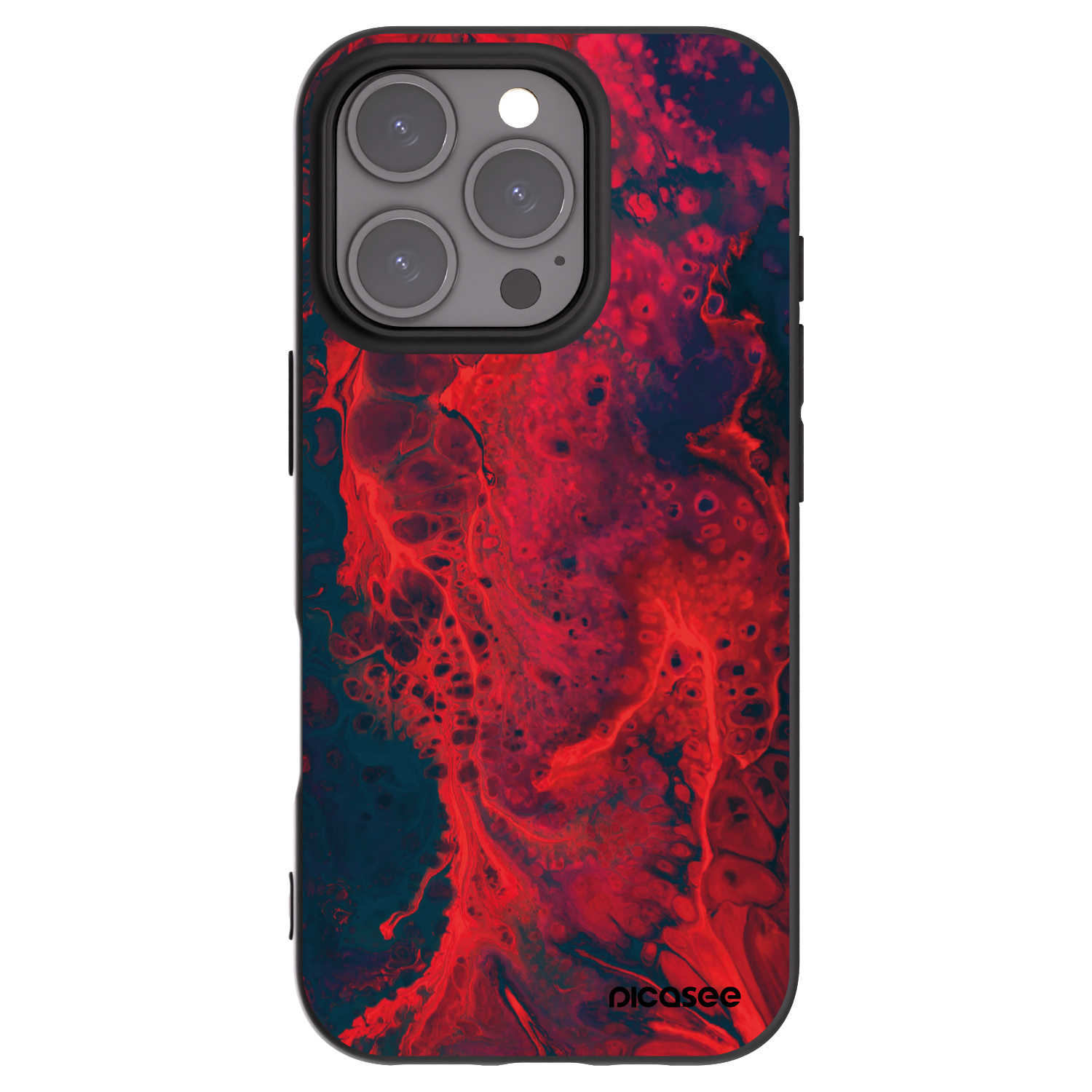 Picasee silikonový černý obal pro Apple iPhone 16 Pro - Organic red