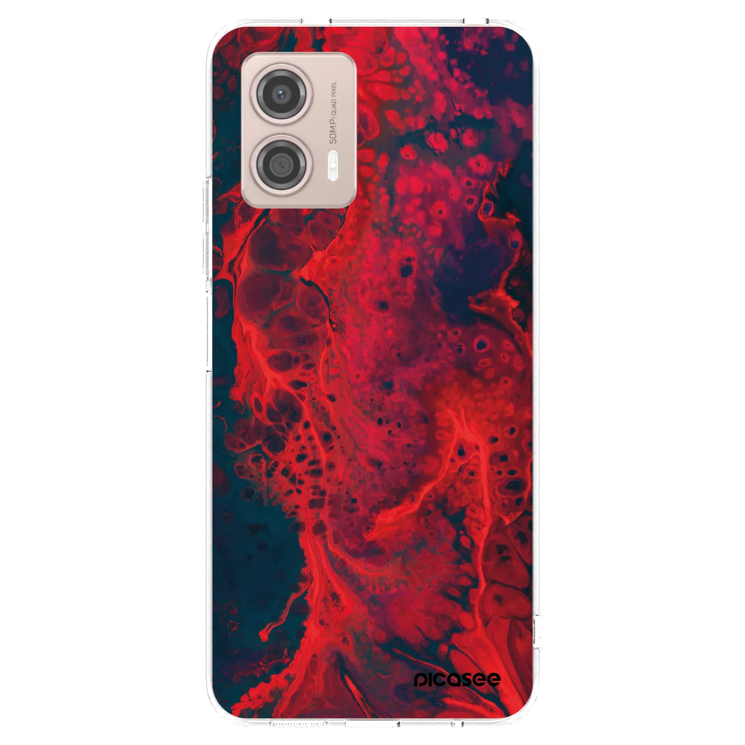 Picasee silikonový průhledný obal pro Motorola Moto G53 5G - Organic red