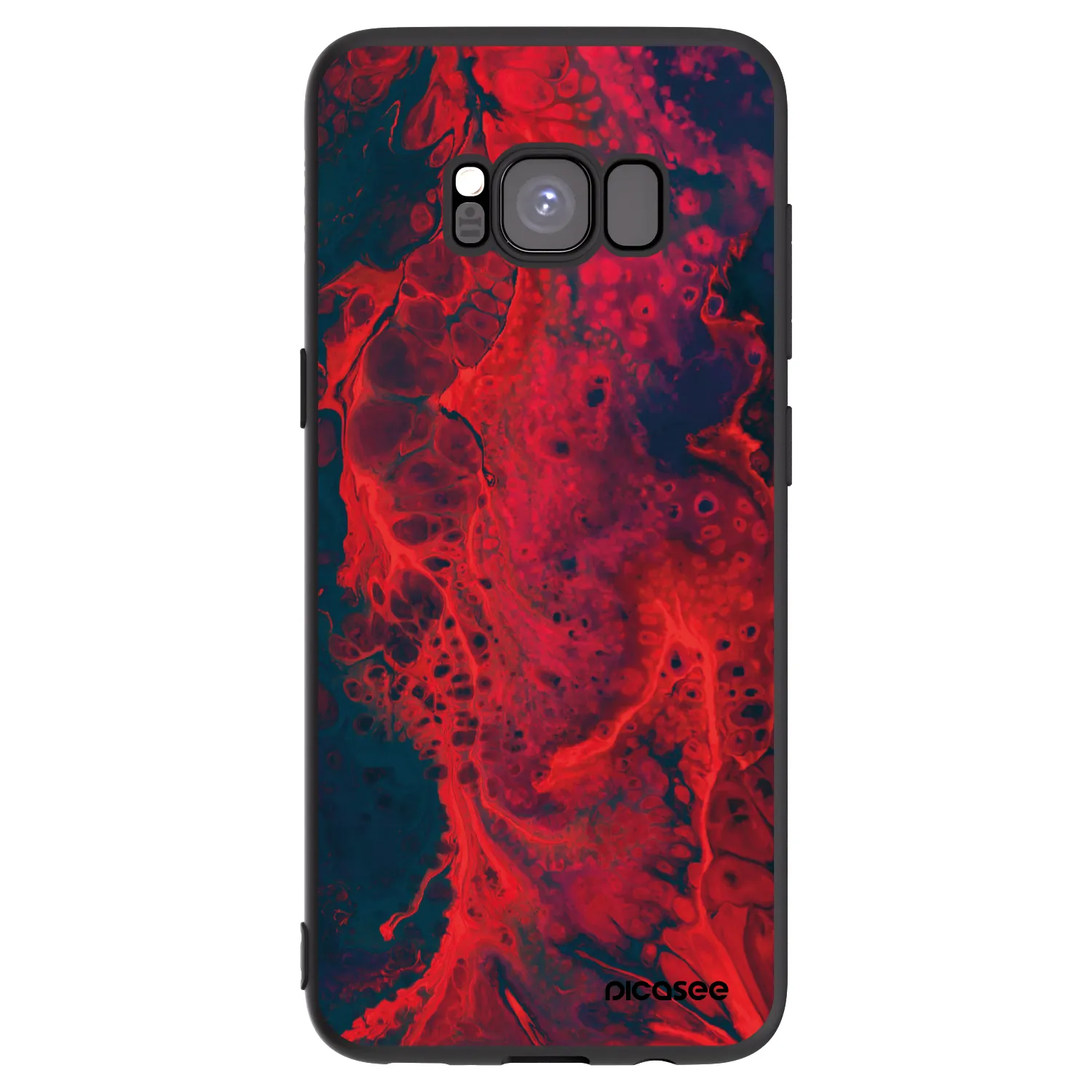 Picasee silikonový černý obal pro Samsung Galaxy S8 G950F - Organic red