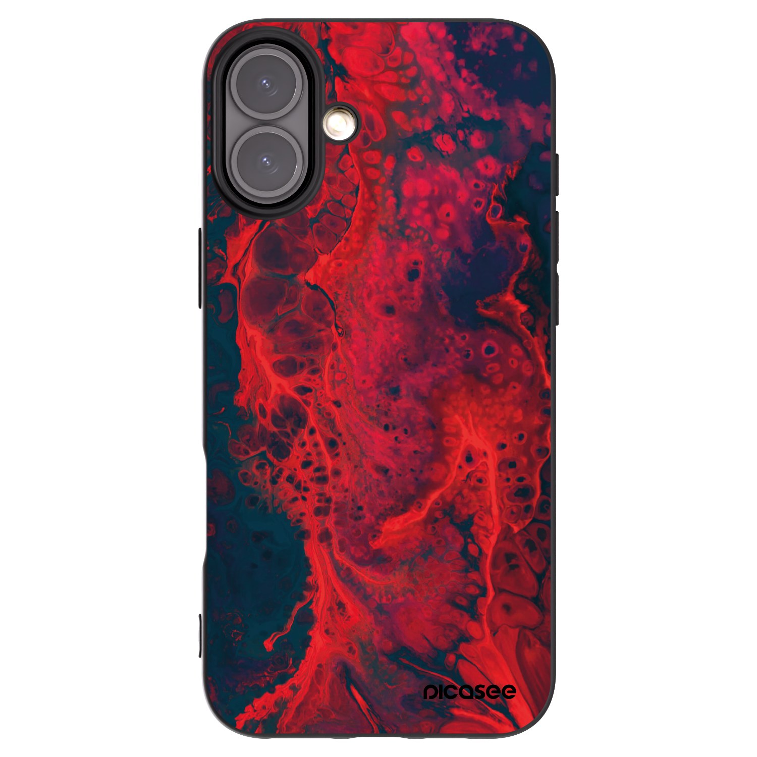 Picasee silikonový černý obal pro Apple iPhone 16 Plus - Organic red