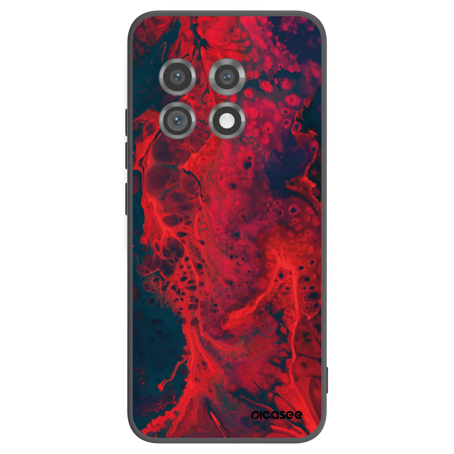 Picasee silikonový černý obal pro OnePlus 11 5G - Organic red