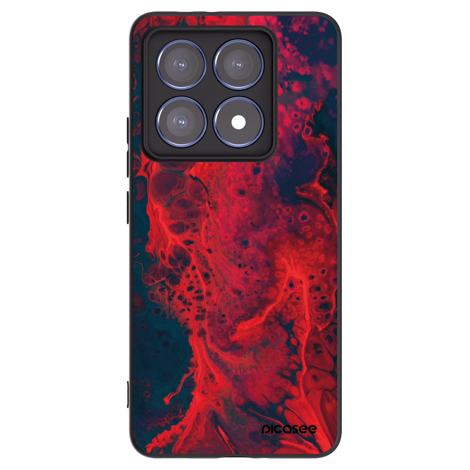 Picasee silikonový černý obal pro Xiaomi 14T Pro - Organic red