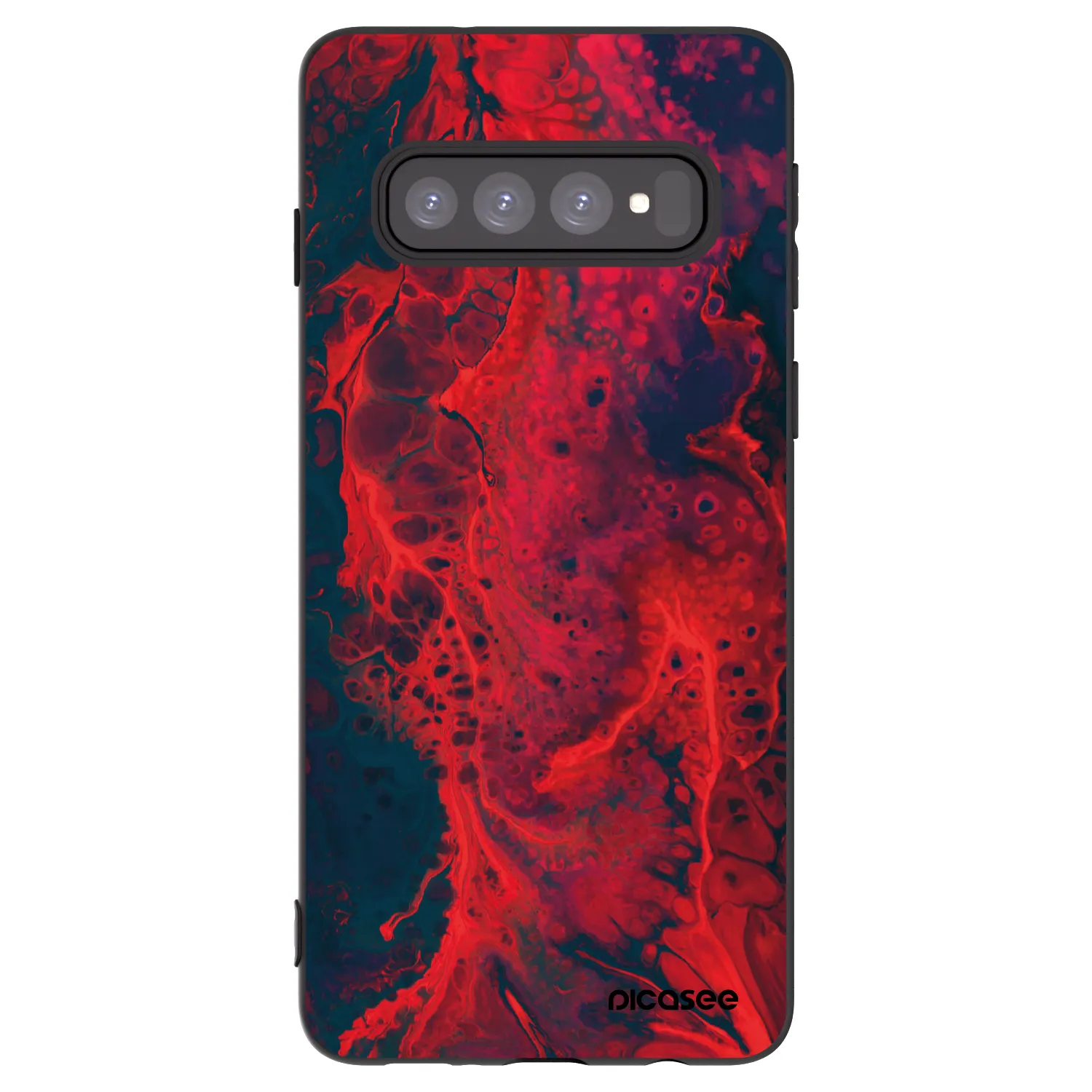 Picasee silikonový černý obal pro Samsung Galaxy S10 G973 - Organic red