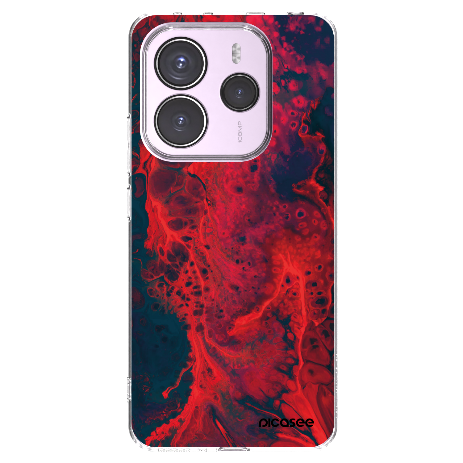 Picasee silikonový průhledný obal pro Xiaomi Redmi Note 14 5G - Organic red