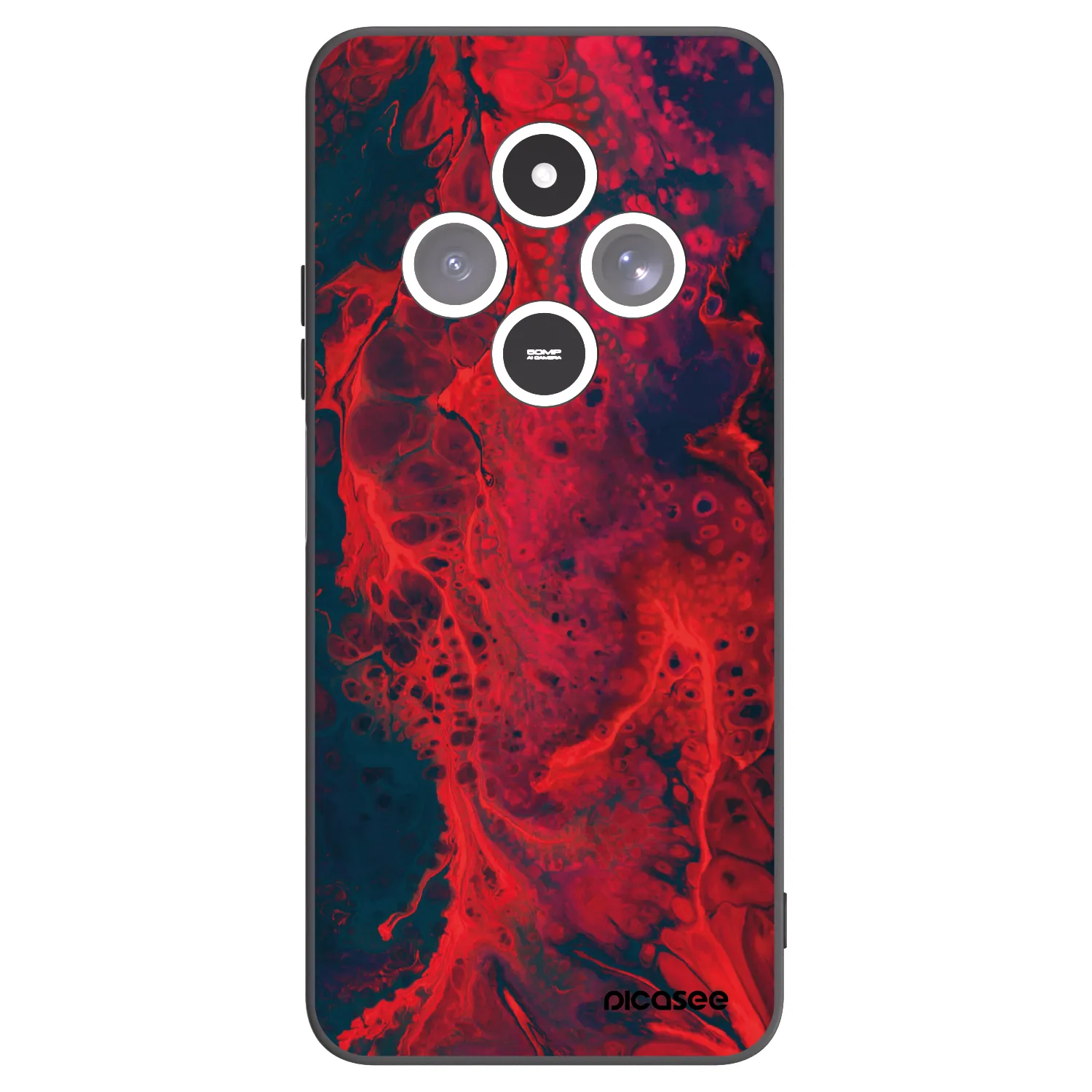 Picasee silikonový černý obal pro Xiaomi Redmi 14C - Organic red