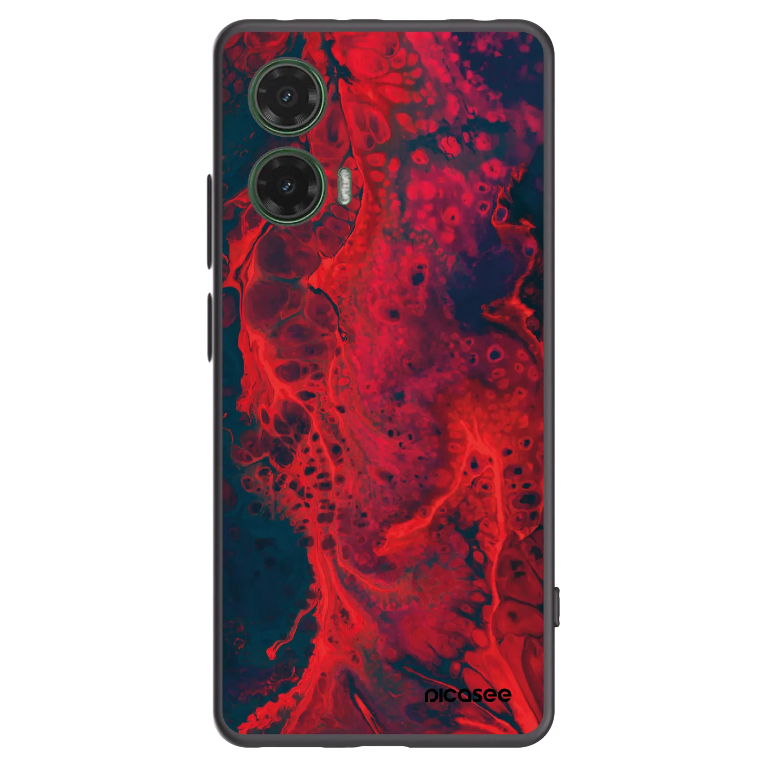 Picasee silikonový černý obal pro Motorola Moto G35 5G - Organic red