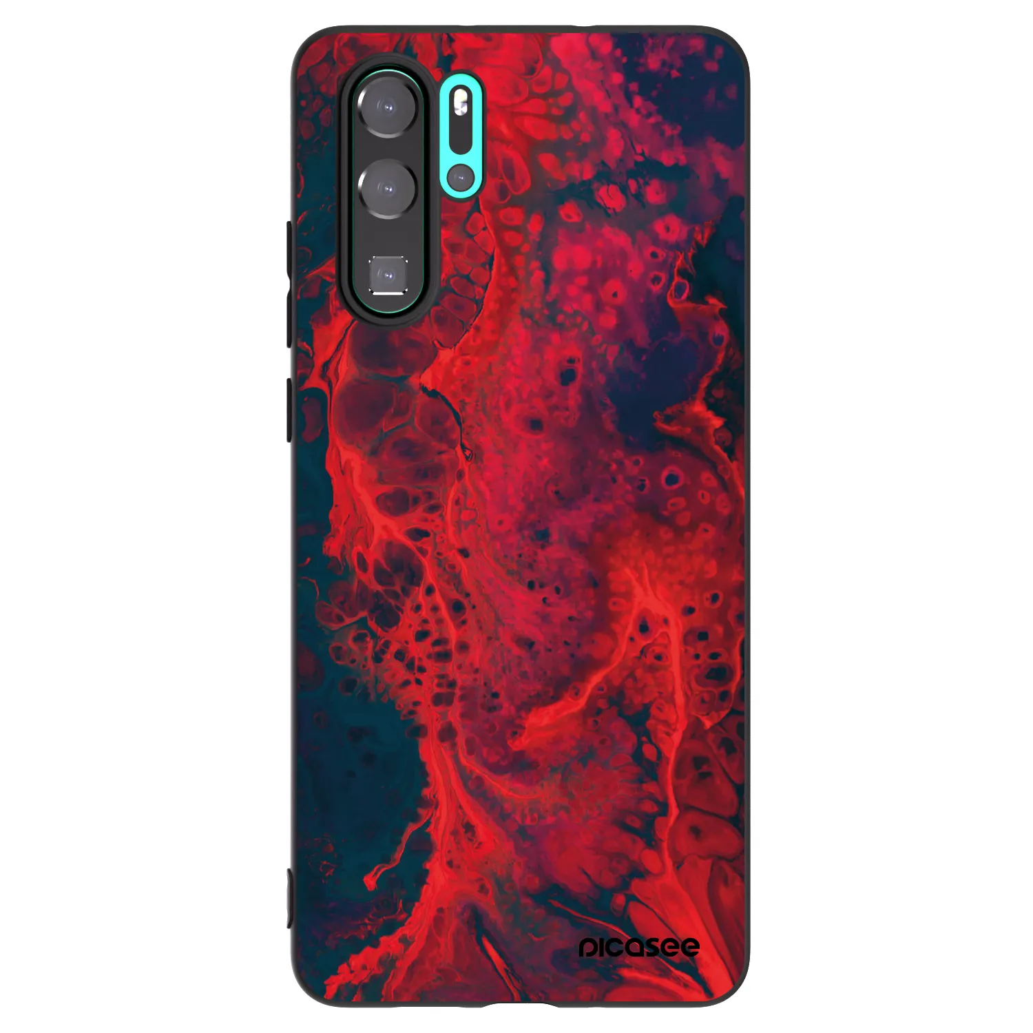 Picasee silikonový černý obal pro Huawei P30 Pro - Organic red