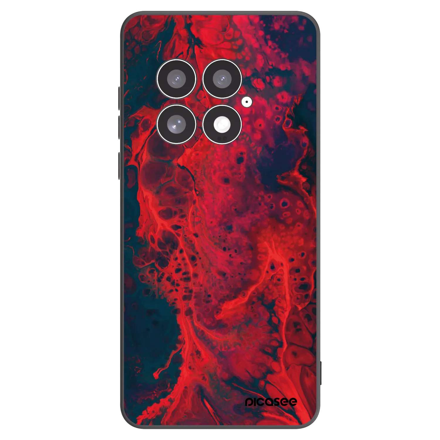 Picasee silikonový černý obal pro OnePlus 13 5G - Organic red