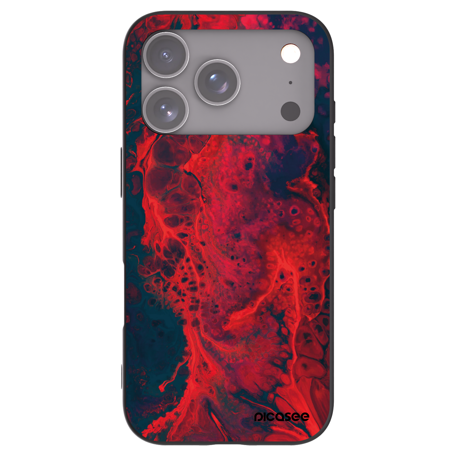 Picasee silikonový černý obal pro Apple iPhone 17 Pro - Organic red