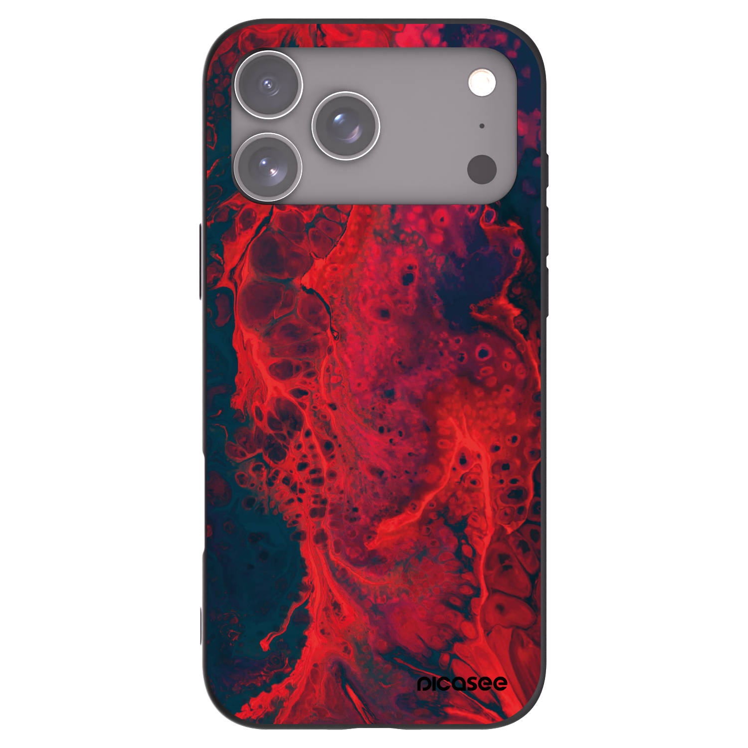 Picasee silikonový černý obal pro Apple iPhone 17 Pro Max - Organic red
