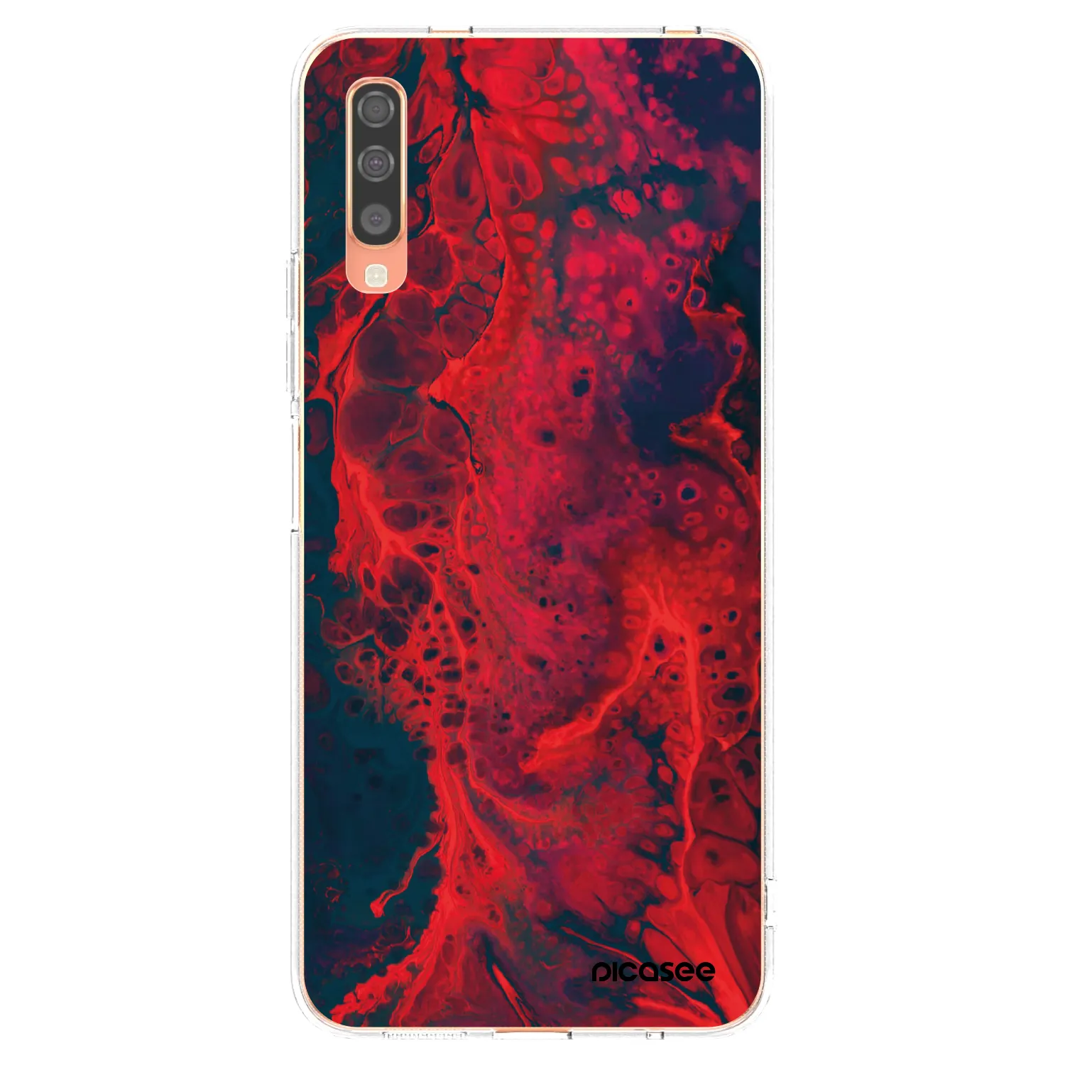Picasee silikonový průhledný obal pro Samsung Galaxy A70 A705F - Organic red