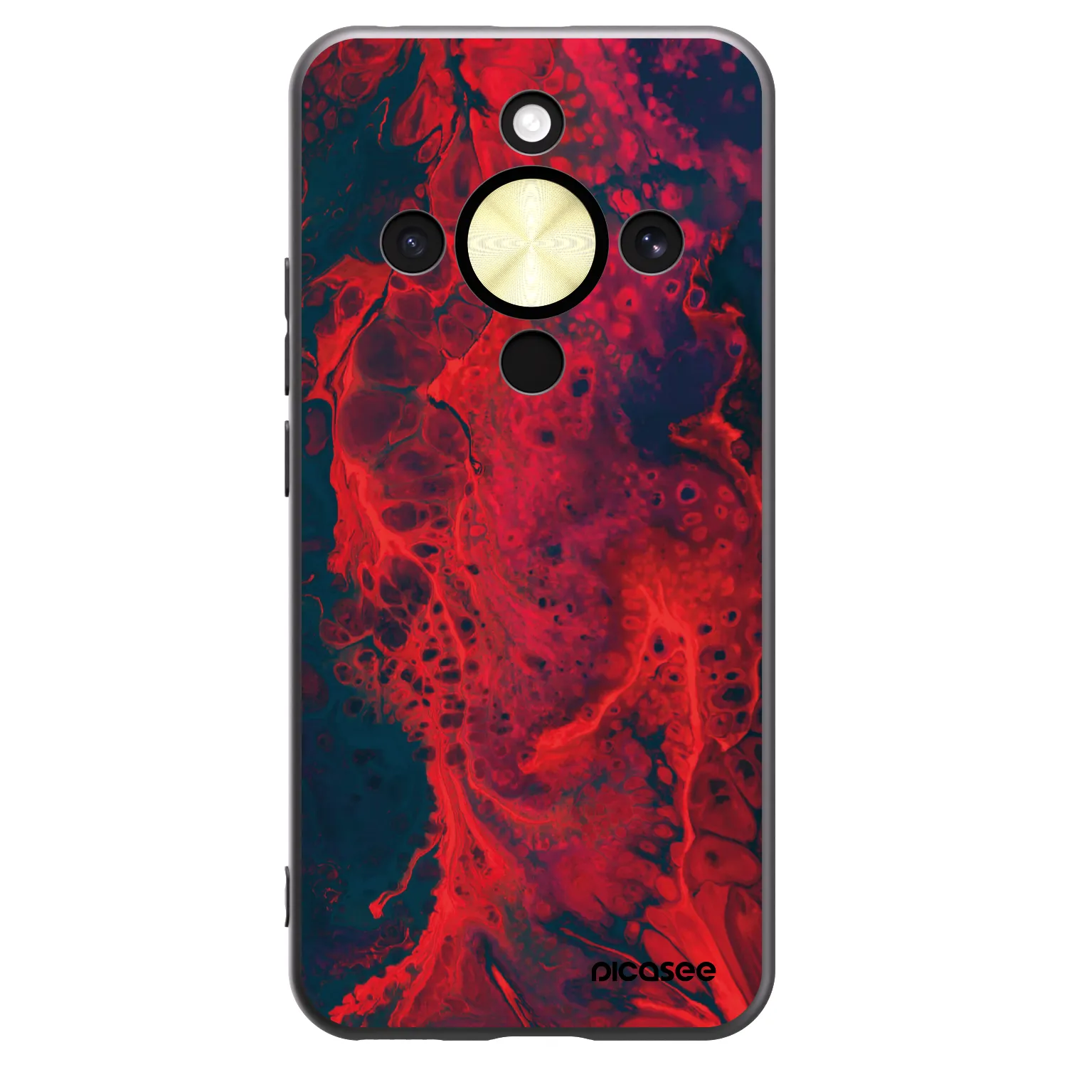 Picasee silikonový černý obal pro Honor Magic8 Lite 5G - Organic red