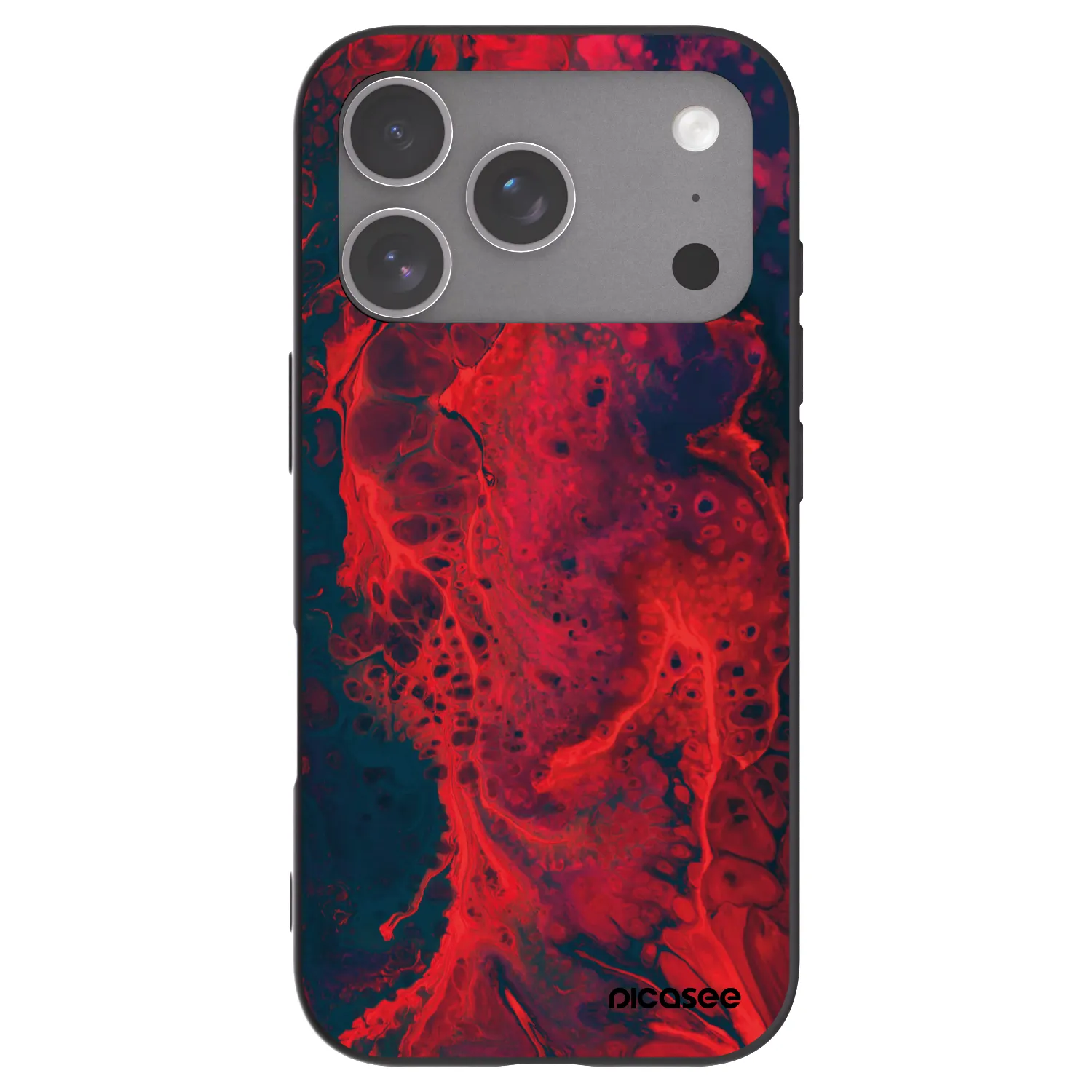 Picasee silikonový černý obal pro Apple iPhone 18 Pro - Organic red