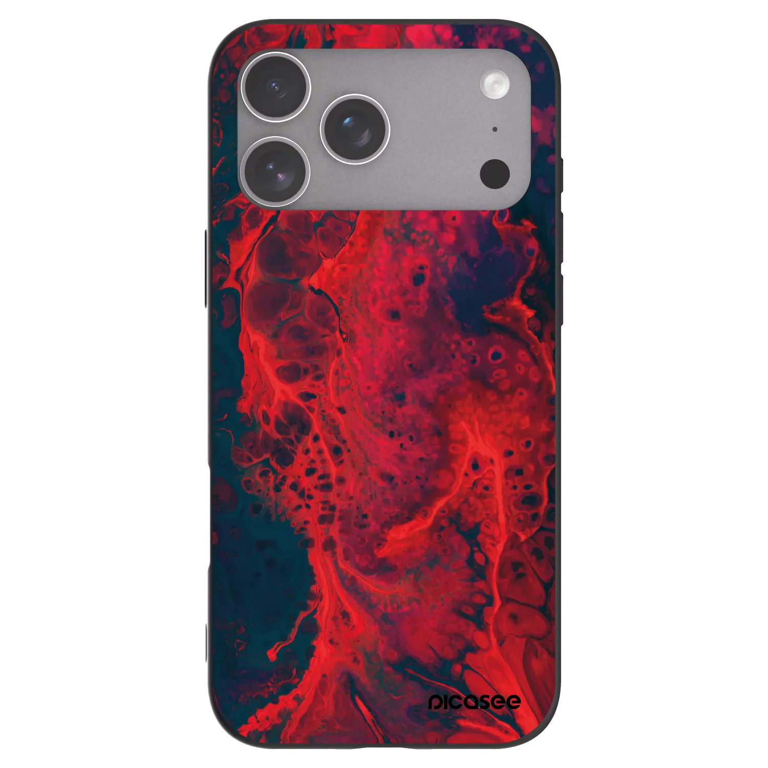 Picasee silikonový černý obal pro Apple iPhone 18 Pro Max - Organic red