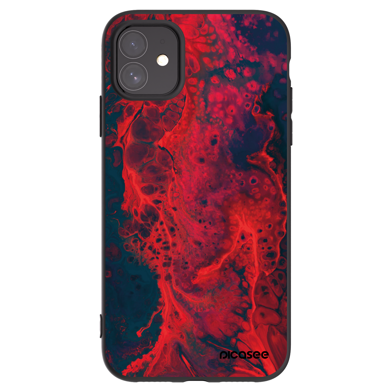 Picasee silikonový černý obal pro Apple iPhone 11 - Organic red