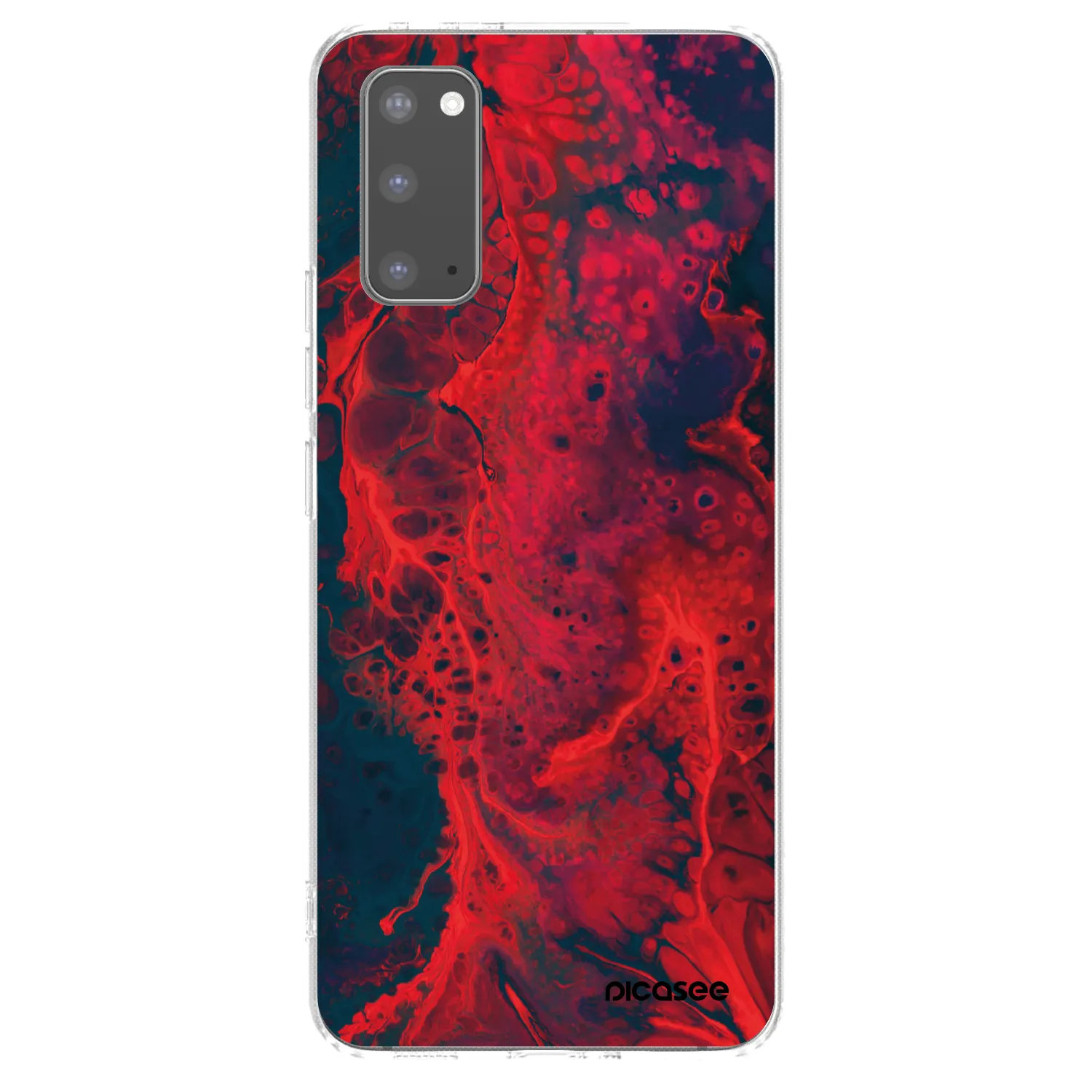 Picasee silikonový průhledný obal pro Samsung Galaxy S20 G980F - Organic red