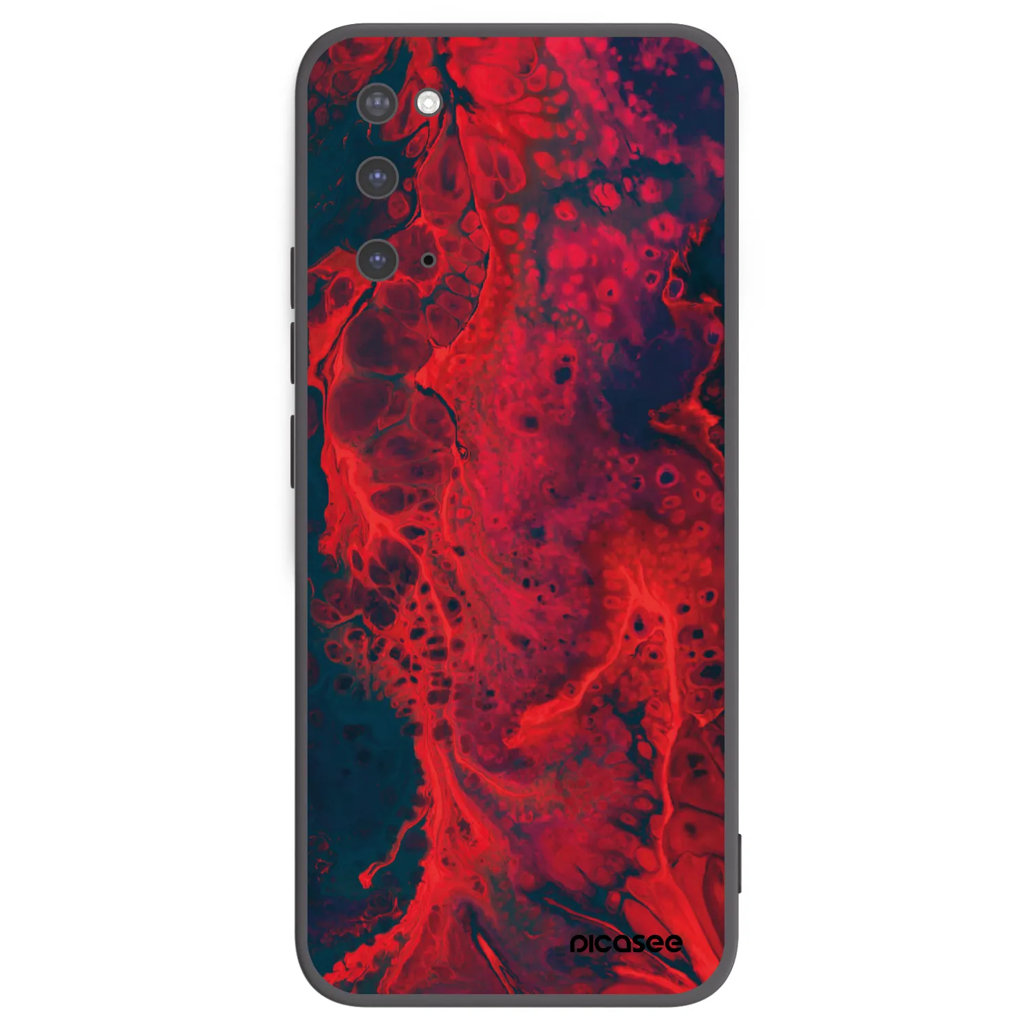 Picasee silikonový černý obal pro Samsung Galaxy S20 G980F - Organic red