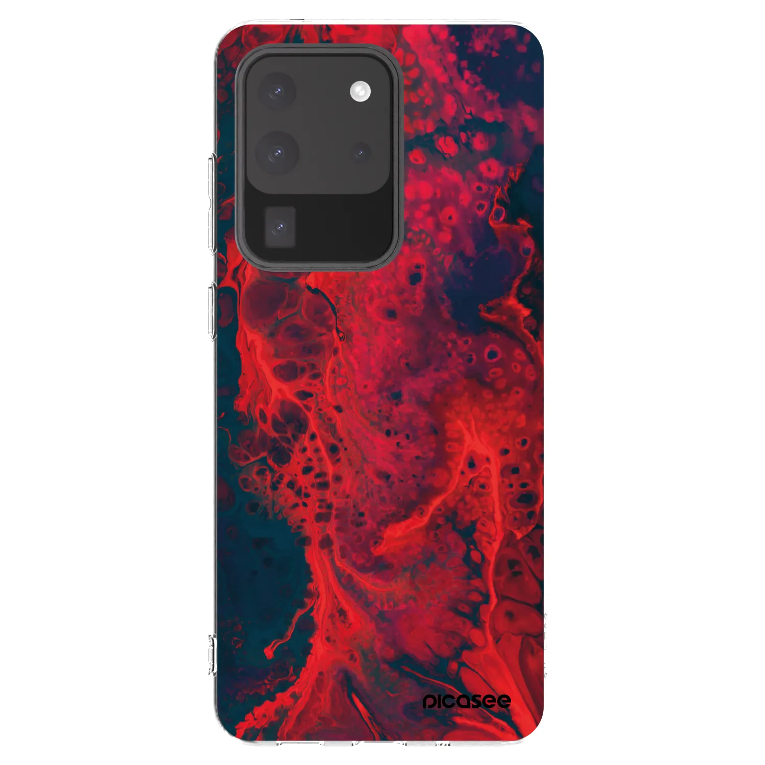 Picasee silikonový průhledný obal pro Samsung Galaxy S20 Ultra 5G G988F - Organic red