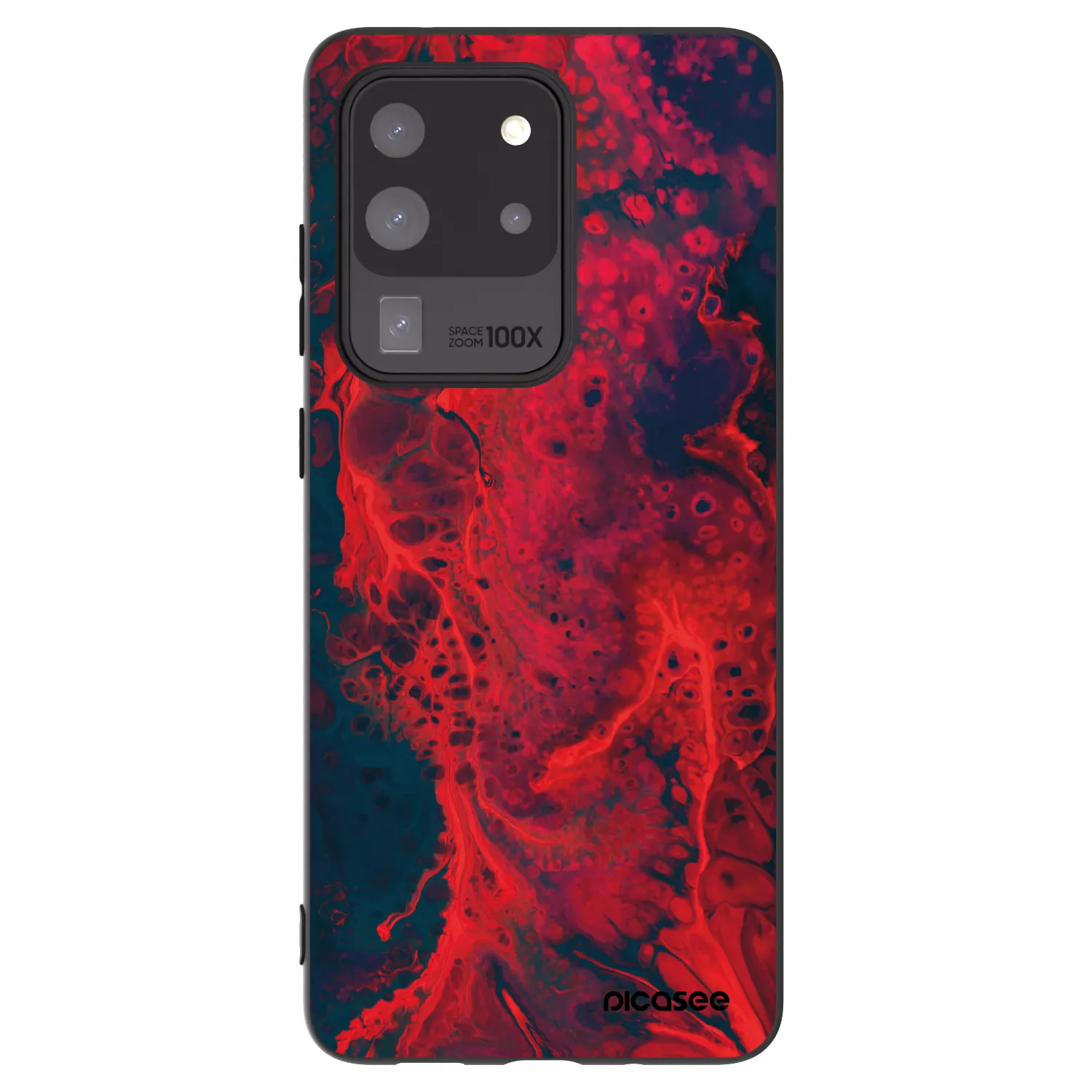 Picasee silikonový černý obal pro Samsung Galaxy S20 Ultra 5G G988F - Organic red