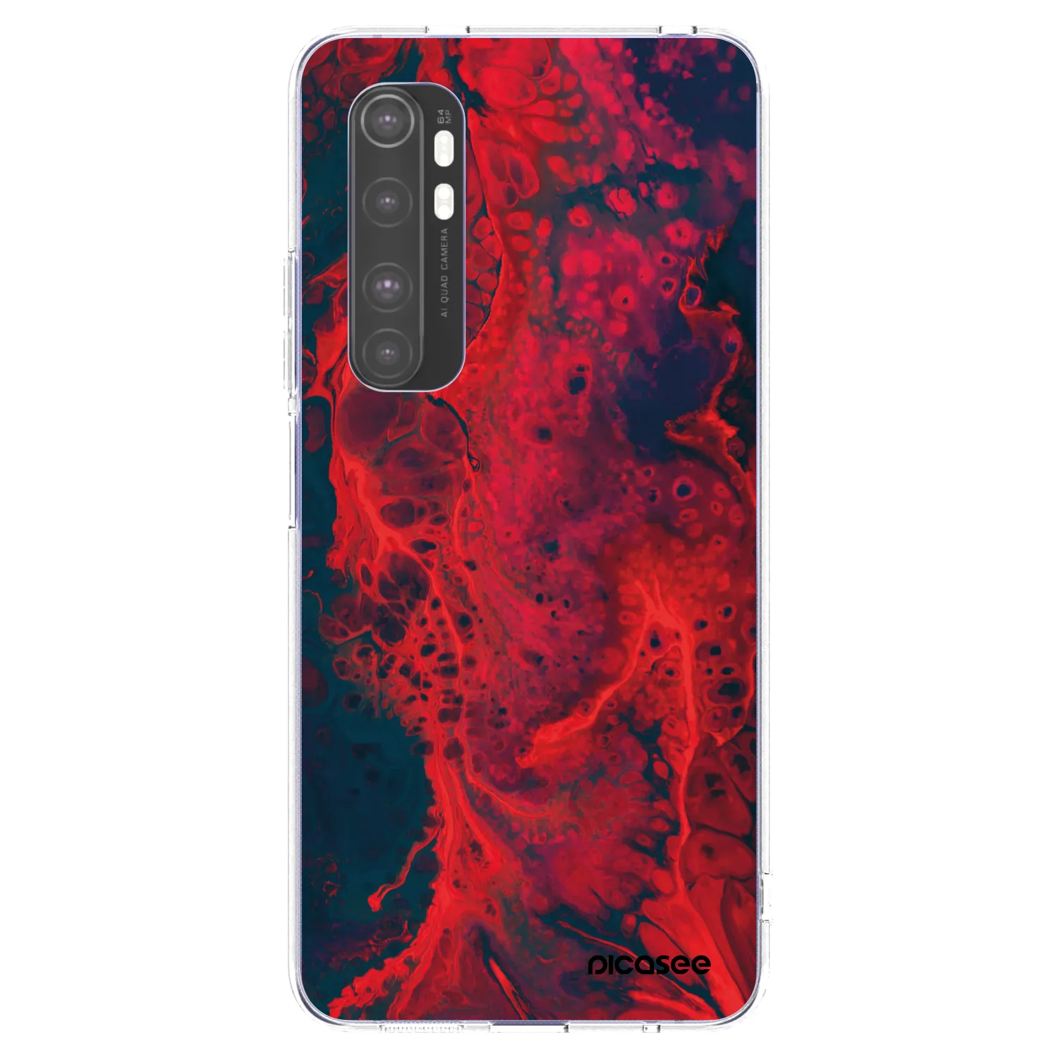 Picasee silikonový průhledný obal pro Xiaomi Mi Note 10 Lite - Organic red