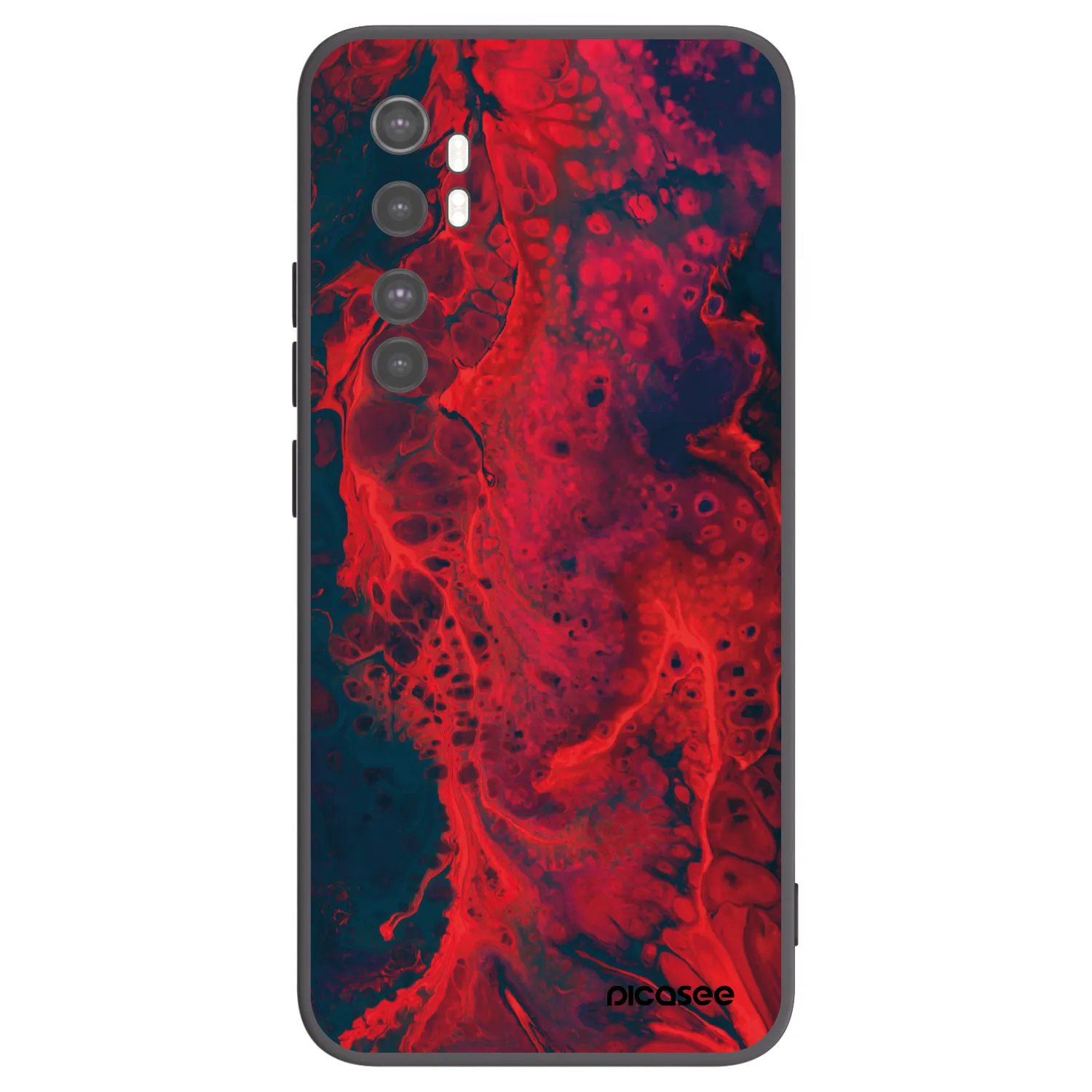 Picasee silikonový černý obal pro Xiaomi Mi Note 10 Lite - Organic red