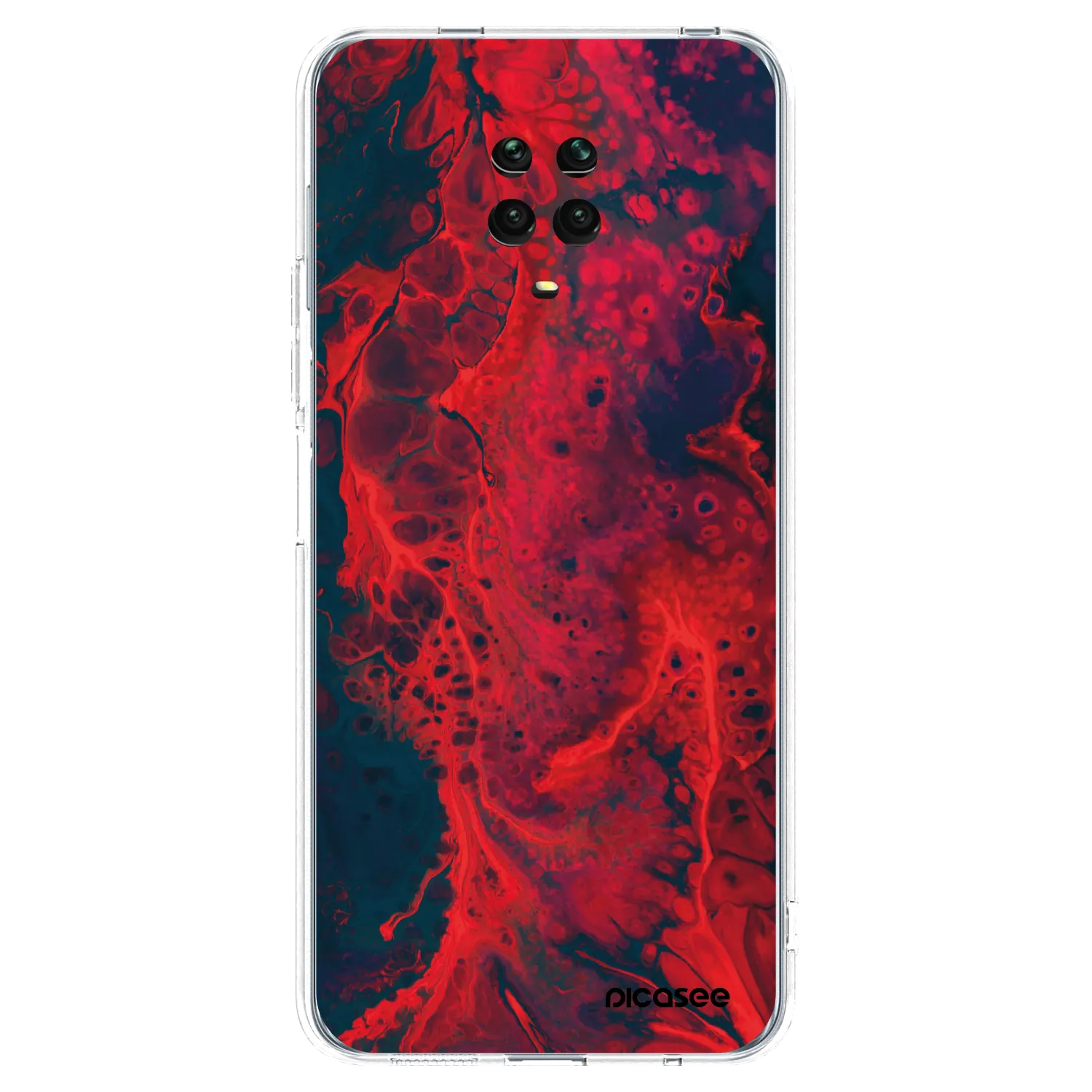 Picasee silikonový průhledný obal pro Xiaomi Redmi Note 9S - Organic red