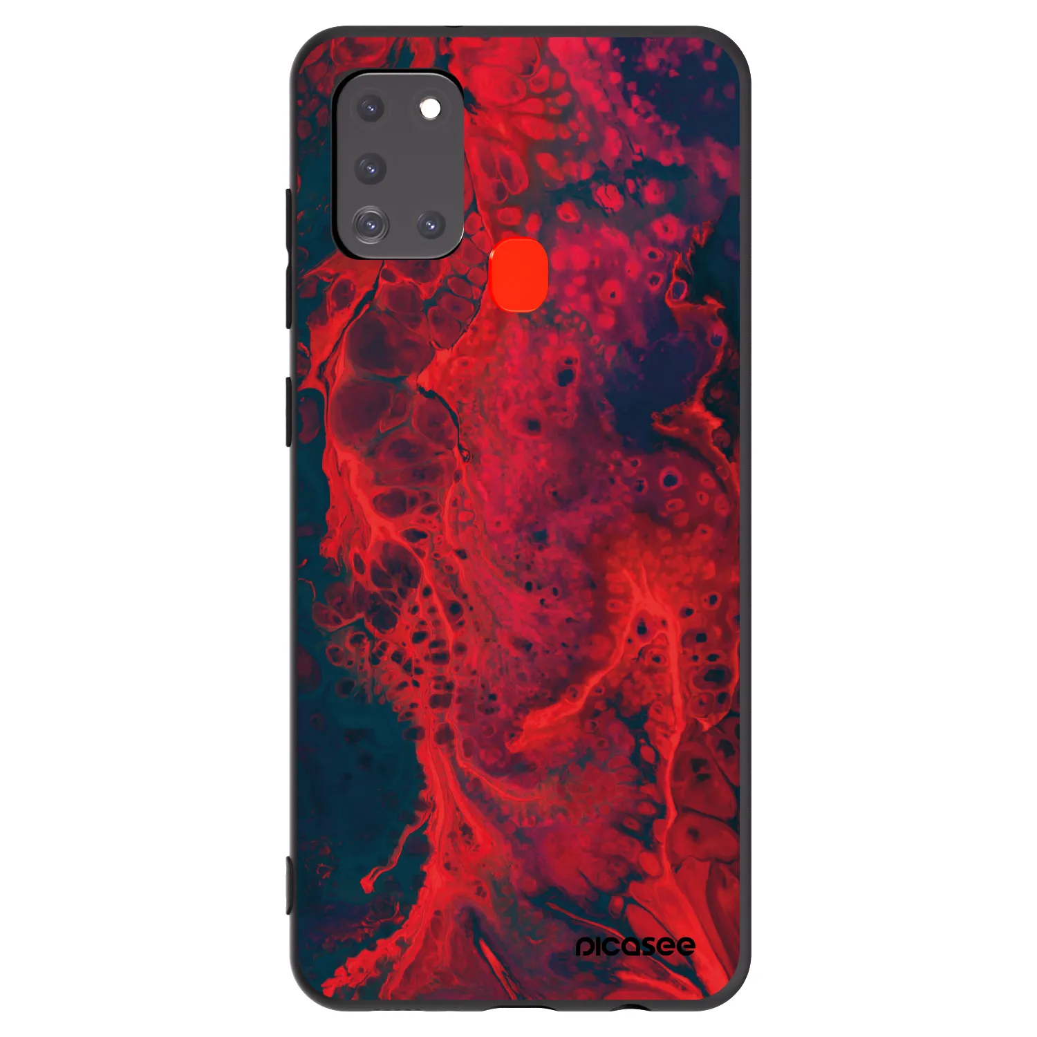 Picasee silikonový černý obal pro Samsung Galaxy A21s - Organic red