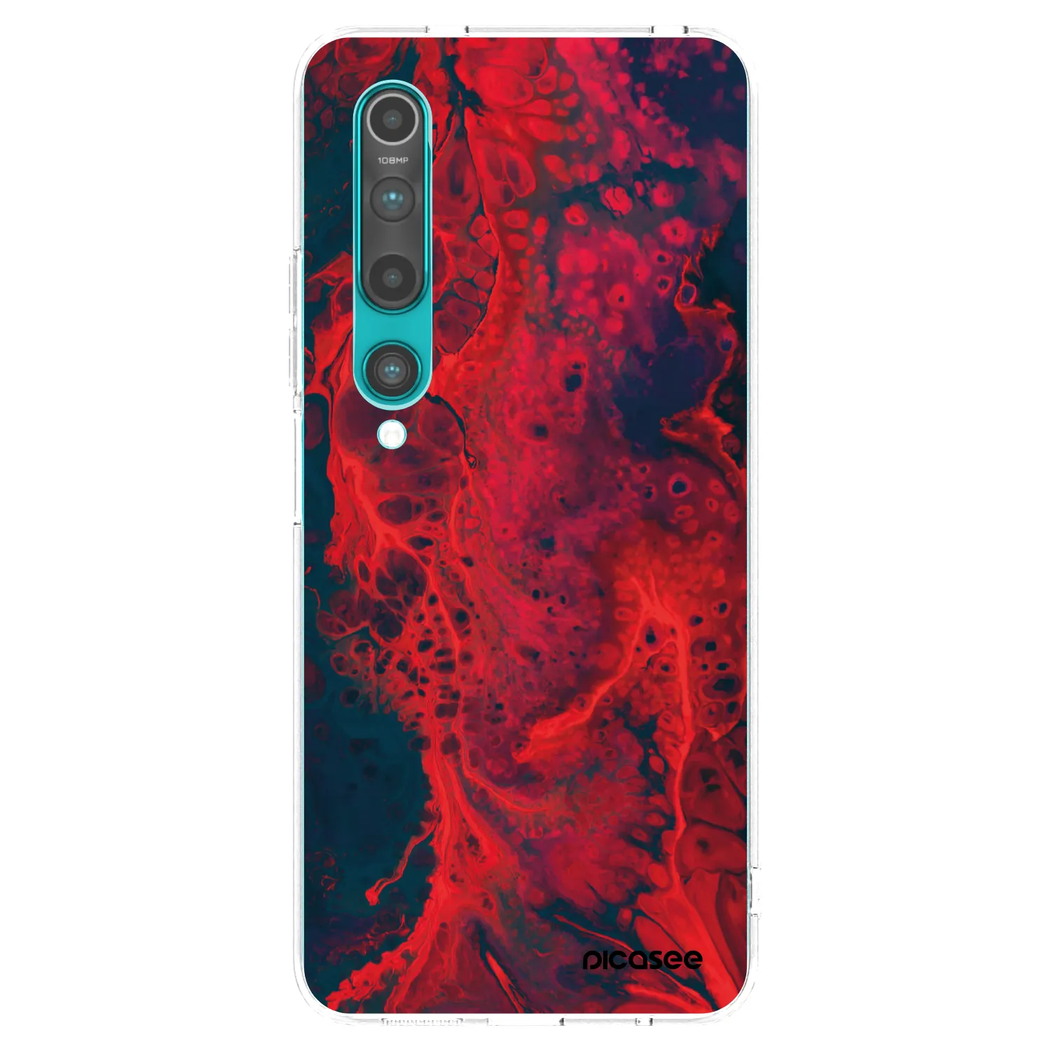 Picasee silikonový průhledný obal pro Xiaomi Mi 10 - Organic red