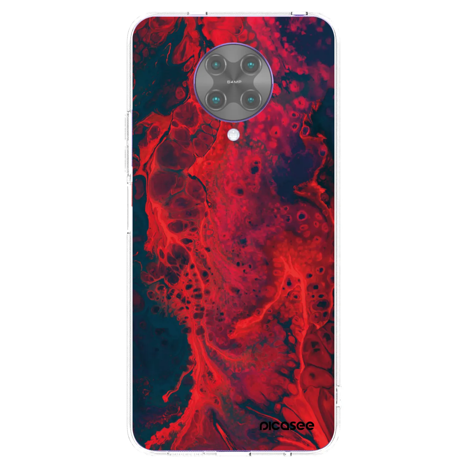 Picasee silikonový průhledný obal pro Xiaomi Poco F2 Pro - Organic red