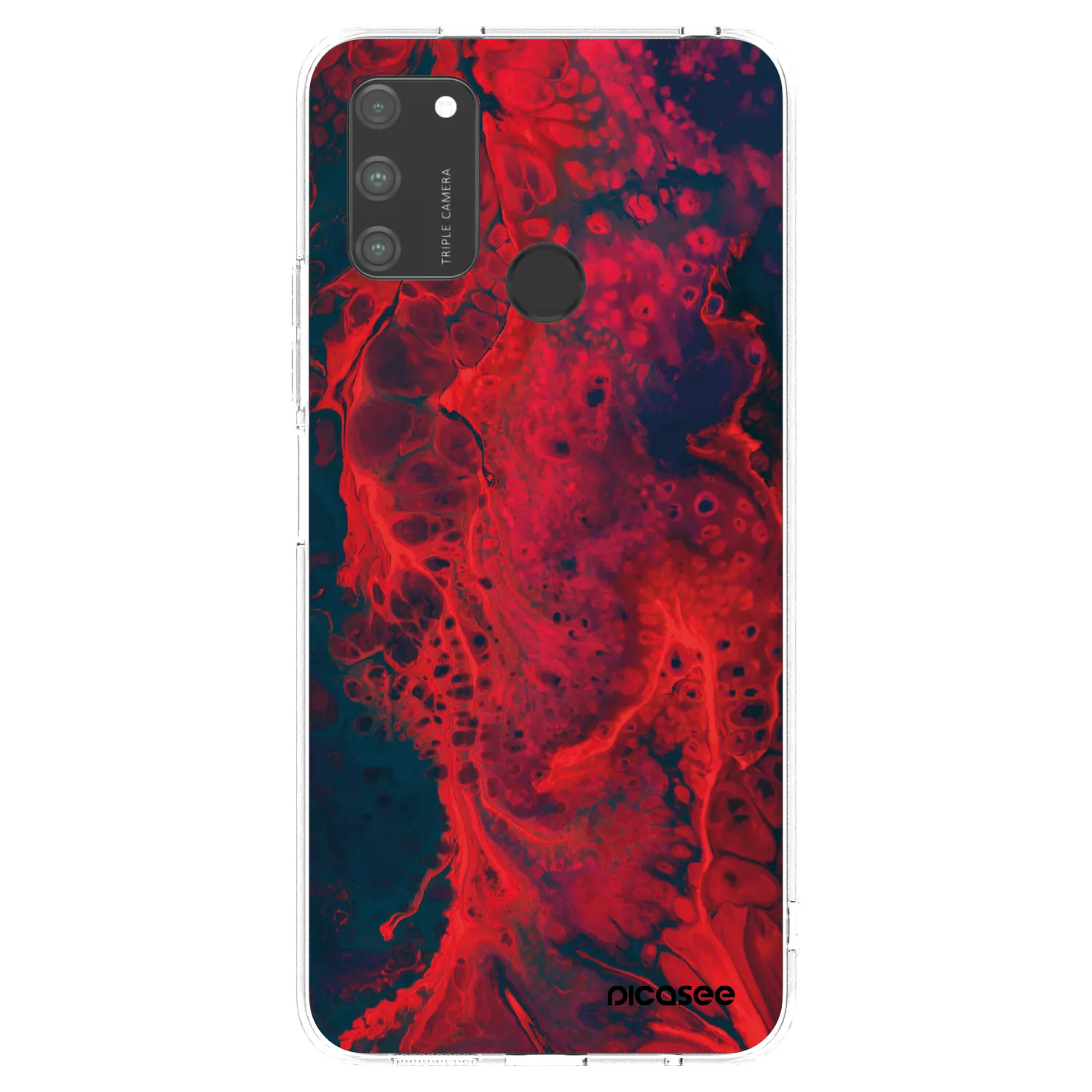 Picasee silikonový průhledný obal pro Honor 9A - Organic red