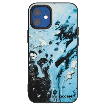Picasee silikonový černý obal pro Apple iPhone 12 mini - Organic blue