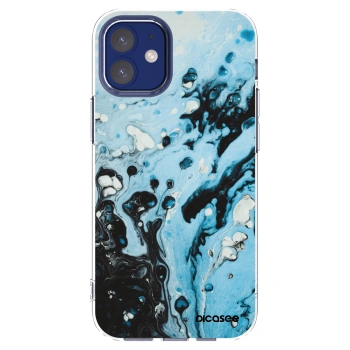 Picasee silikonový průhledný obal pro Apple iPhone 12 mini - Organic blue