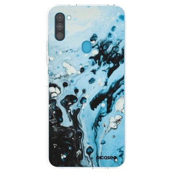Picasee silikonový průhledný obal pro Samsung Galaxy M11 - Organic blue