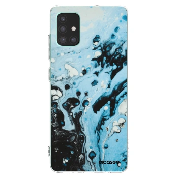 Picasee silikonový průhledný obal pro Samsung Galaxy M51 M515F - Organic blue