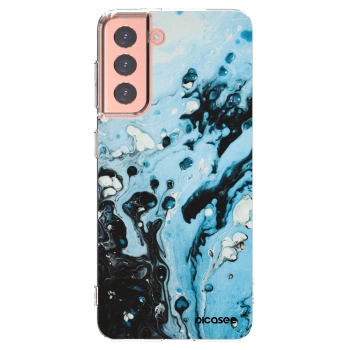 Picasee silikonový průhledný obal pro Samsung Galaxy S21 5G G991B - Organic blue
