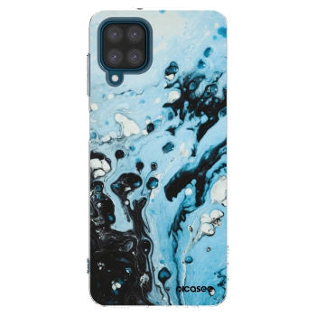 Picasee silikonový průhledný obal pro Samsung Galaxy A12 A125F - Organic blue