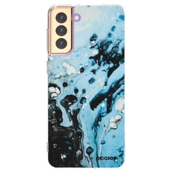 Picasee silikonový průhledný obal pro Samsung Galaxy S21+ 5G G996F - Organic blue