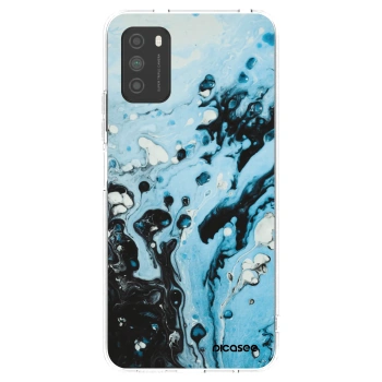 Picasee silikonový průhledný obal pro Xiaomi Poco M3 - Organic blue