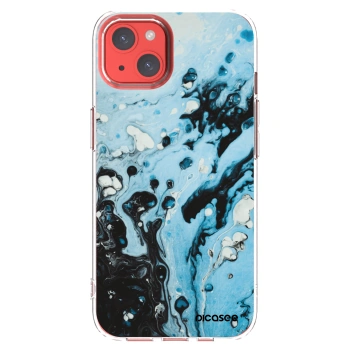 Picasee silikonový průhledný obal pro Apple iPhone 13 - Organic blue