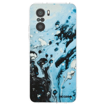 Picasee silikonový průhledný obal pro Xiaomi Poco F3 - Organic blue