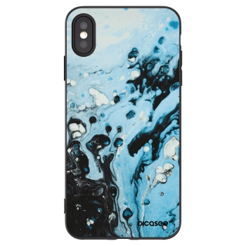Picasee silikonový černý obal pro Apple iPhone XS Max - Organic blue