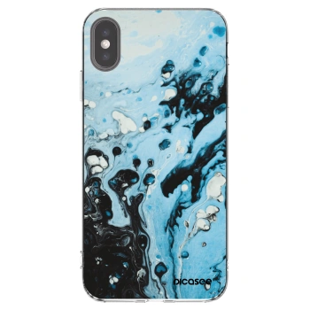 Picasee silikonový průhledný obal pro Apple iPhone XS Max - Organic blue