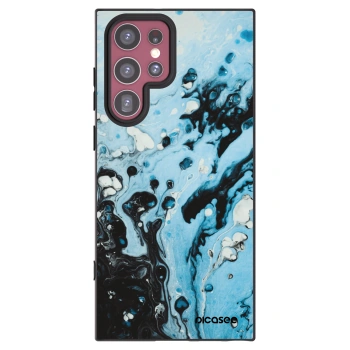 Picasee silikonový černý obal pro Samsung Galaxy S22 Ultra 5G - Organic blue