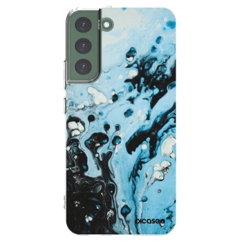 Picasee silikonový průhledný obal pro Samsung Galaxy S22+ 5G - Organic blue