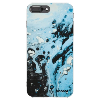 Picasee silikonový průhledný obal pro Apple iPhone 8 Plus - Organic blue